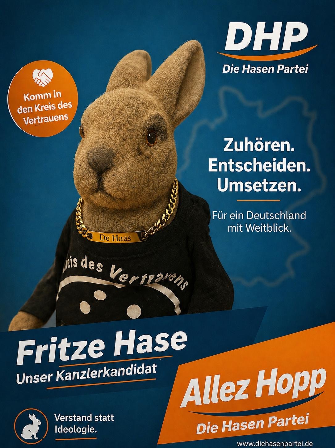 Die Hasen Partei – Fritze Hase, Unser Kanzlerkandidat. Allez Hopp.
